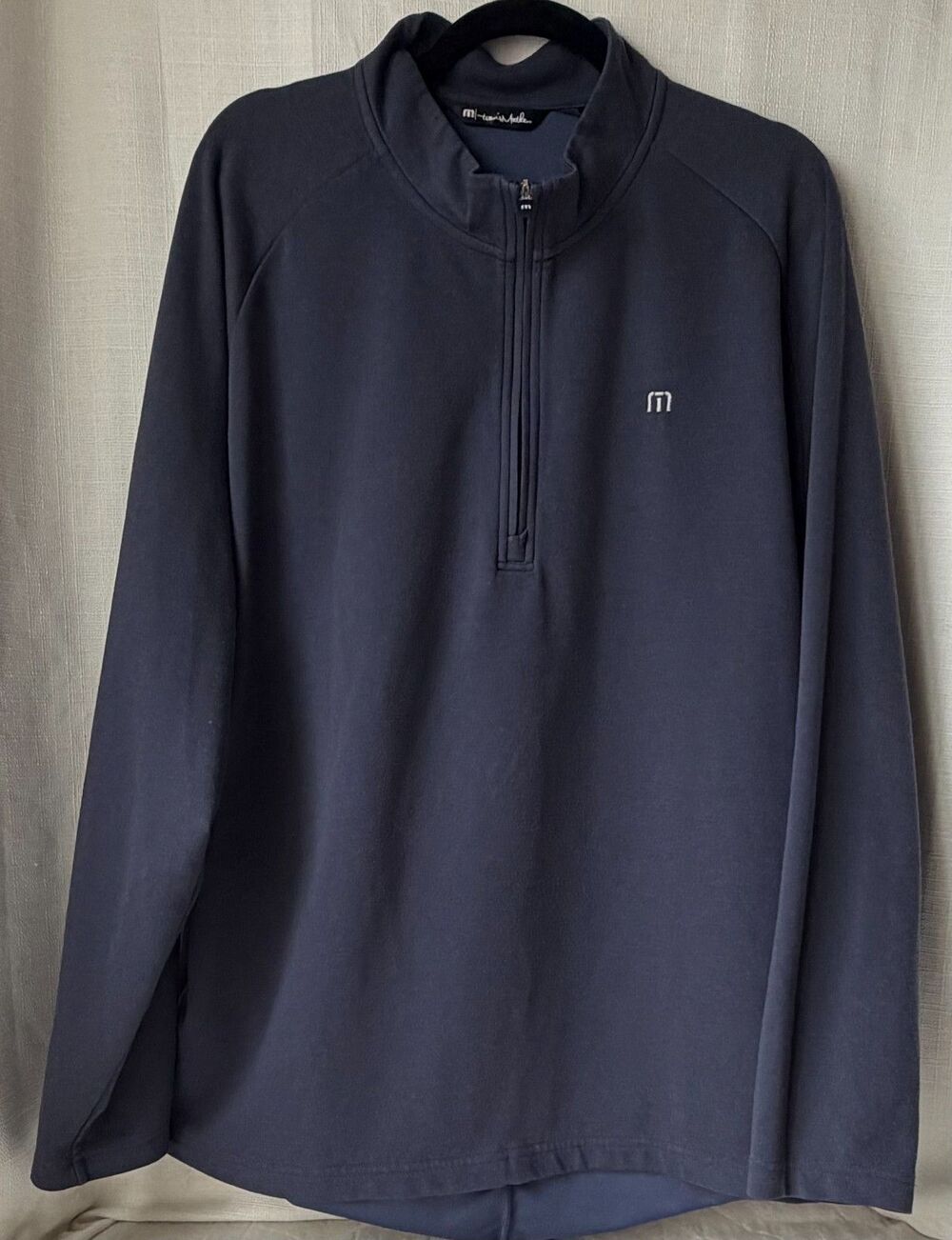 TravisMathew Mens XXL Quarter Zip Pullover Navy Blue Golf Performance 1/4 Zip